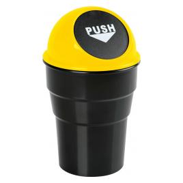 Suport tip cos gunoi mini pentru bord auto Push-Bin Lampa - Galben/Negru