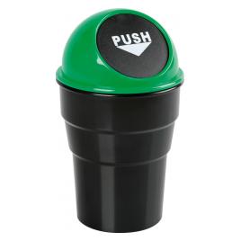Suport tip cos gunoi mini pentru bord auto Push-Bin Lampa - Verde/Negru