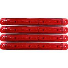Lampa gabarit cu 12 LED-uri 12/24V set 4buc Cridem - Rosu