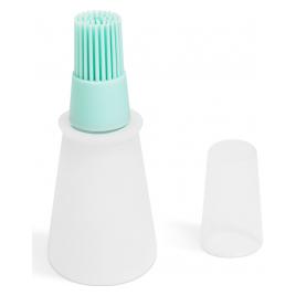 Pensula pentru ulei din silicon cu recipient - 60 ml - albastra
