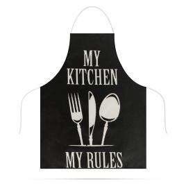 Sort de bucatarie - 68 x 52 cm - My kitchen My rules negru