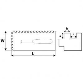 Gletiera cu dinti 6x6x6mm, 280x130mm topex 13a286