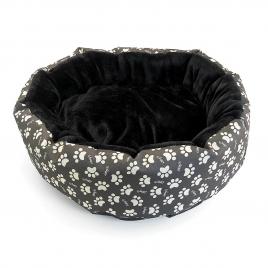 Culcus moale cu perna, pentru caine/pisica, culoare negru, impermeabil, baza antiderapanta, 50 cm