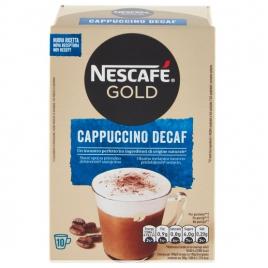 Preparat solubil pentru cappuccino nescafÉ gold - fara cofeina 125g, 10 plicuri