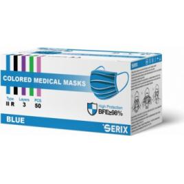 Set  50 Masti de protectie medicala tip IIR 3 straturi albastru - SERIX