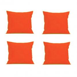 Set 4 perne decorative patrate, 40x40 cm, pentru canapele, pline cu puf mania relax, culoare orange