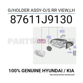 Sticla/Geam Oglinda Stanga Incalzita Originala Hyundai Kona 2017-2018-2019-2020