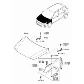 Aripa Dreapta Fata Originala Cu Locas Semnal Hyundai I30 Fastback 2017-2018-2019-2020