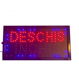 Reclama Deschis - Inchis Led Rosu, pentru interior, 48 x 25 cm