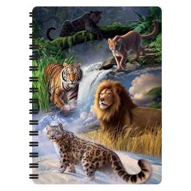 Carnetel zoo cu spirala 3D LiveLife - Big cats expedition