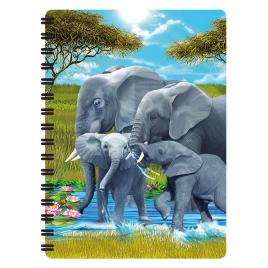 Carnetel zoo cu spirala 3D LiveLife - Pachyderm pals