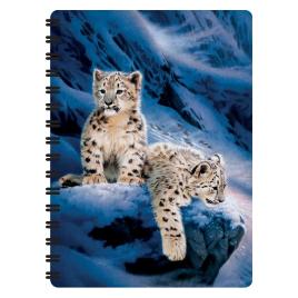 Carnetel zoo cu spirala 3D LiveLife - Snow leopard cubs