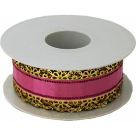 Banda Decorativa Cake Dress 40mm Pizzo Dore Ciclam 20 m