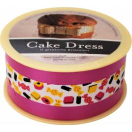 Banda decorativa Cake Dress pentru torturi si prajituri 4.5cm x 20m Candy Roz