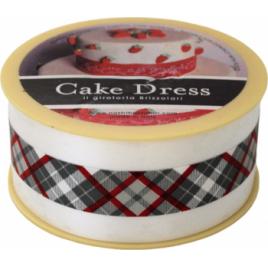 Banda decorativa Cake Dress pentru torturi si prajituri 4.5cm x 20m Christmas Argintiu