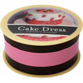 Banda decorativa Cake Dress pentru torturi si prajituri 4.5cm x 20m Stripes Roz