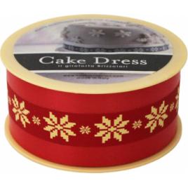 Banda decorativa Cake Dress pentru torturi si prajituri 4.5cm x 20m Traditional Rosu