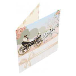 Felicitare Gold Wedding Carriage