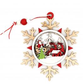 Decoratiune Craciun fulg de nea bradut