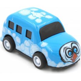 Masinuta cu sistem pull-back pinguin albastru