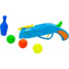 Pistol cu bile jucarie Ping-Pong albastru