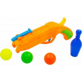 Pistol cu bile jucarie Ping-Pong portocaliu