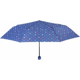 Umbrela dama MINI manuala Perletti fantezie albastru cu buline