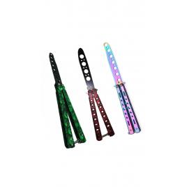 SET 3 x Cutit Butterfly de Antrenament - Balisong - Briceag Fluture CS:Go + Fade