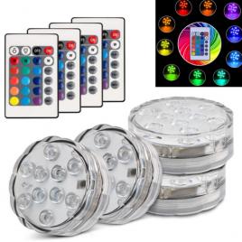 Set 4 lampi led rgb, ambientale cu telecomanda, subacvatice