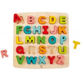 Puzzle alfabet din lemn 27 piese chunky hape