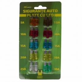 Set 10 sigurante auto plate cu led rogroup 12v
