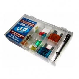 Set 18 sigurante auto mini-plate-maxi cu led siegbert 12v