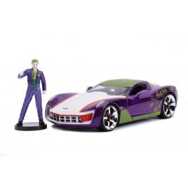 Masinute metalica chevy corvette stingray 2009 si figurina joker scara 1:24