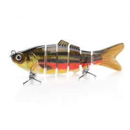 Vobler articulat swimbait pescuit la stiuca, 6 segmenti flexibili, evolutie 1-3m, 10cm 17,5g, model 1