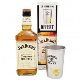 Jack daniel’s honey +pahar inox, whisky 0.7l