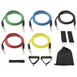 Set 11 accesorii fitness, rezistente, pentru exercitii de slabire, tonifiere a corpului, recuperare, latex