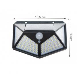 Lampa solară puternica, 100 LED-uri COB, Rezistența la apa, IP65, senzor de mișcare și de lumina, negru