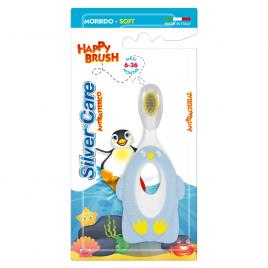Periuta de dinti Silver Care Happy Brush albastru 6 -36 luni