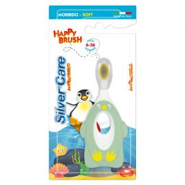 Periuta de dinti Silver Care Happy Brush verde 6 -36 luni