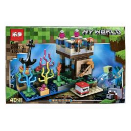 Set de constructie Leduo, My World of Minecraft, Taramul Apelor, 150 piese