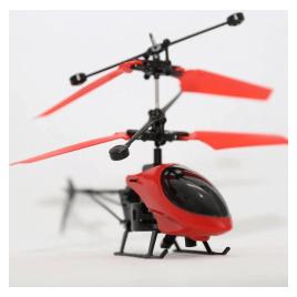 Elicopter sky shock cu senzor de inductie si incarcare USB - Rosu