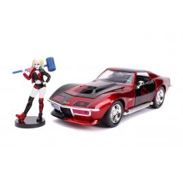 Masinuta din metal harley quinn 1969 chevy corvette scara 1:24