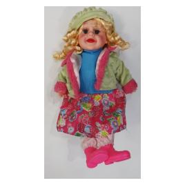 Papusica fericita - Albastru - alb
