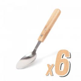 Set de linguri cu mâner de lemn - 6 piese
