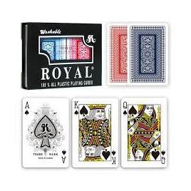 Set 2 pachete carti royal canasta poker din plastic