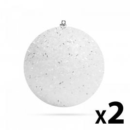 Glob de zăpadă decor - agățat - 10 cm - 2 buc / pachet