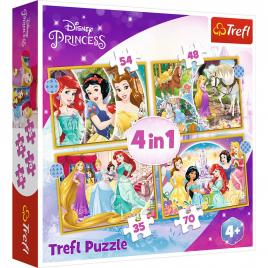 Puzzle trefl 4in1 disney princess - ziua fericita