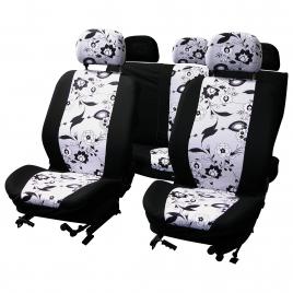 Huse scaun black & white flower 9buc