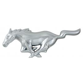 Autocolant 3d crom racing horse metal