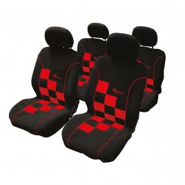 Huse scaun racing negru cu rosu 8buc